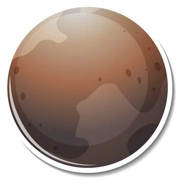 Sticker template with Pluto planet isolated Stock Illustration