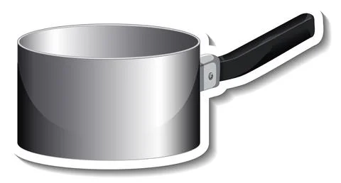 A sticker template of pot with handle isolated 스톡 일러스트