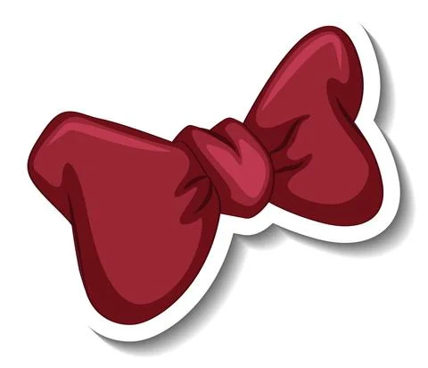 A sticker template with a red bow tie isolated Stock Illustration