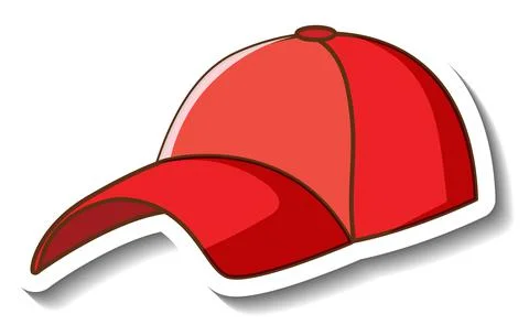 A sticker template with a red cap isolated Stock Illustration