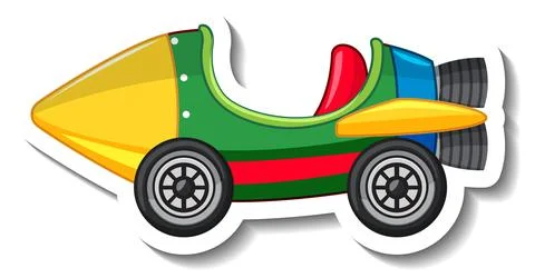 Sticker template with Rocket rides at fun fair isolated 스톡 일러스트