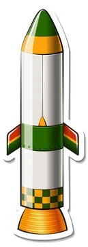 A sticker template with Rocket Space Cartoon isolated Illustrazione stock
