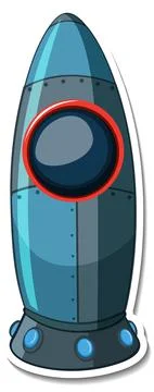 A sticker template with Rocket Space Cartoon isolated イラスト素材