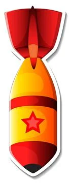 A sticker template with Rocket Space Cartoon isolated Illustrazione stock