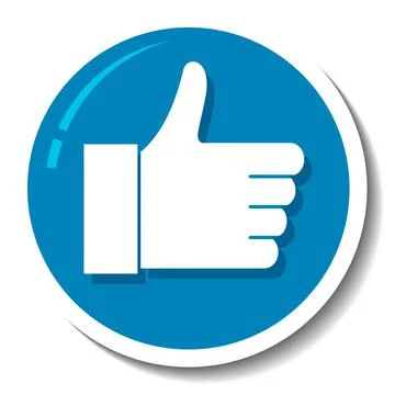 A sticker template with thump up icon isolated 스톡 일러스트
