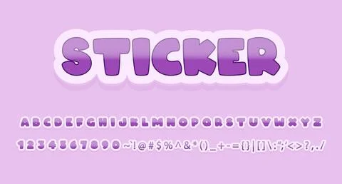 Sticker text, editable text effect Premium Vector Stock Illustration