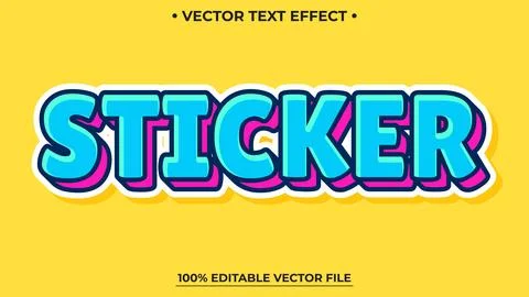 Sticker text effect, comic style editable text effect Stock Illustration