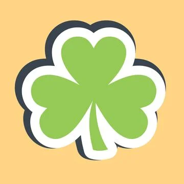 Sticker three leaf clover. St. Patrick's Day celebration elements. Good for.. Stock Illustration