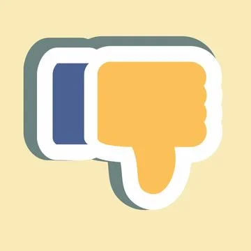 Sticker Thumb Down - Color Mate Style - Simple illustration,Editable stroke Stock Illustration