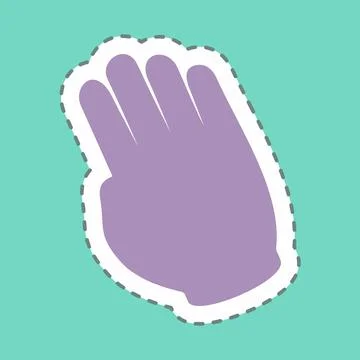 Sticker Tilted Hand - Line Cut - Simple illustration,Editable stroke Illustrazione stock