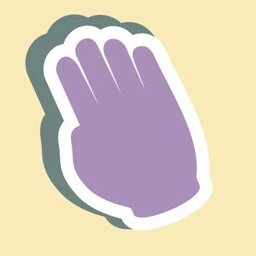 Sticker Tilted Hand - Simple illustration,Editable stroke Illustrazione stock