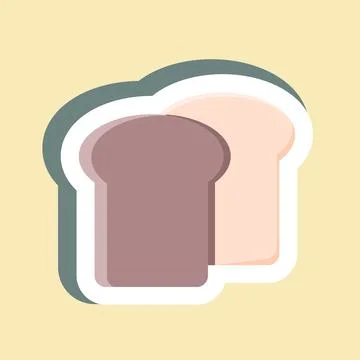 Sticker Toast Bread. suitable for Bakery symbol. simple design editable. desi 스톡 일러스트