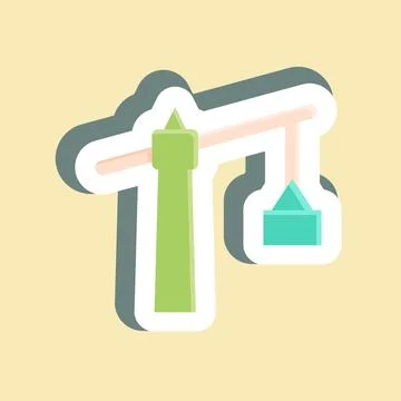 Sticker Tower Crane. suitable for building symbol. simple design editable. de Stock Illustration