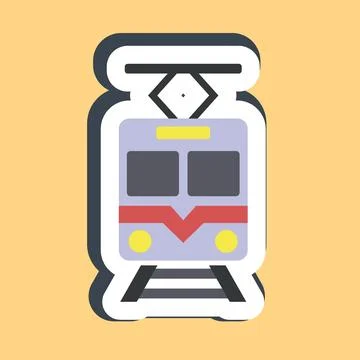 Sticker train. Transportation elements. Good for prints, posters, logo, sig.. Stock Illustration
