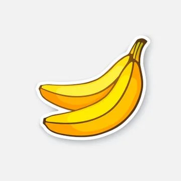 Sticker two bananas Stock Illustration