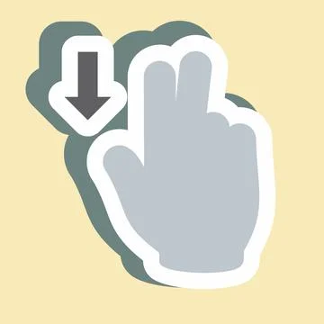 Sticker Two Fingers Down - Simple illustration,Editable stroke 스톡 일러스트