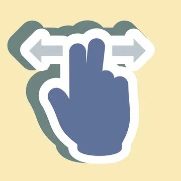 Sticker Two Fingers Horizontal - Simple illustration,Editable stroke Illustrazione stock