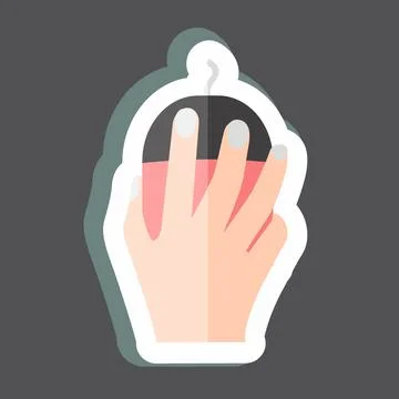 Sticker Using Mouse. suitable for Hand Actions symbol. simple design editable Stock Illustration