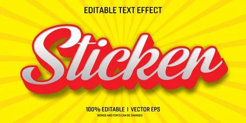 Sticker vector text effect with modern style design Stock Illustration