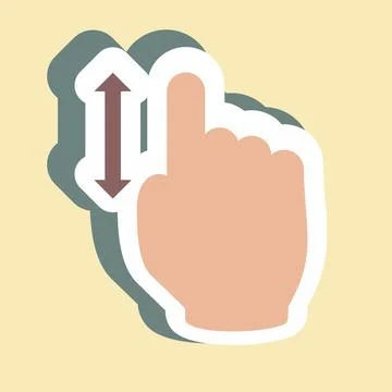 Sticker Vertical Scroll 1 - Simple illustration,Editable stroke 库存插图