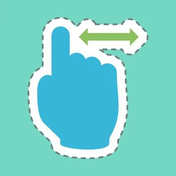 Sticker Vertical Scroll 2 - Line Cut - Simple illustration,Editable stroke Illustrazione stock
