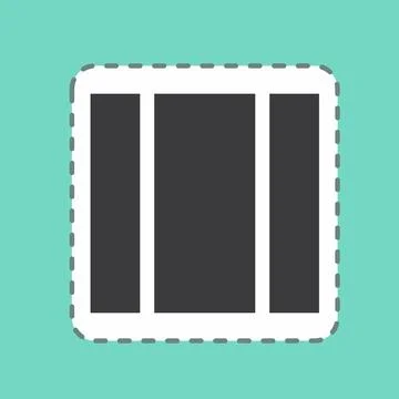 Sticker View Column - Line Cut - Simple illustration,Editable stroke Stock Illustration