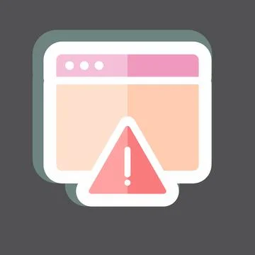 Sticker Warning on Browser. suitable for User Interface symbol. simple design イラスト素材