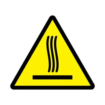 Sticker with warning infirmation to hot surface Stock Illustration