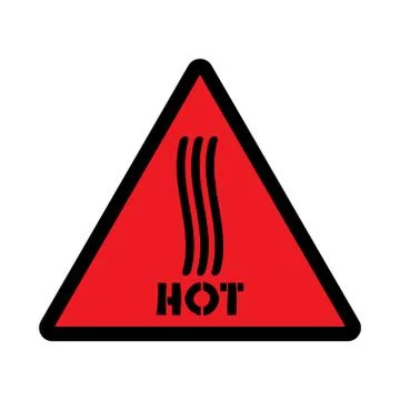 Sticker with warning infirmation to hot surface Stock Illustration