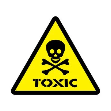Sticker with warning infirmation to toxic substance Stock Illustration