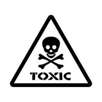 Sticker with warning infirmation to toxic substance Stock Illustration