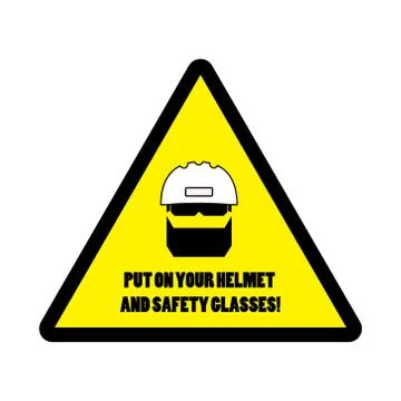 Sticker with warning infirmation to use personal protective equipment Stock Illustration
