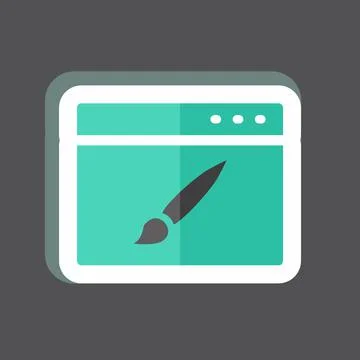 Sticker Website Design. suitable for IT Services symbol. simple design editab Stockillustratie