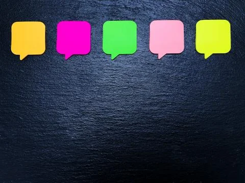 Sticker whith empty space for text on grey wall Stock Photos