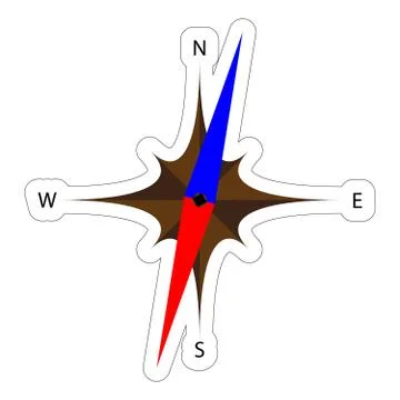 Sticker of wind rose Stock Illustration