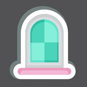 Sticker Window. related to Building Material symbol. simple design editable.. Ilustración de archivo