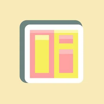 Sticker Window. suitable for building symbol. simple design editable. design  Ilustración de archivo