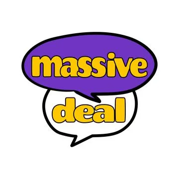 Sticker written massive deal, message Stock Illustration