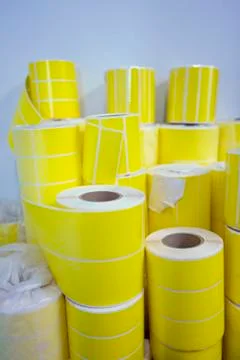 Sticker a yellow Stock Photos