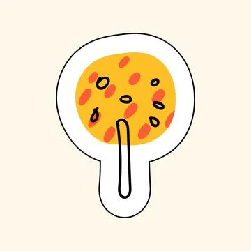 Sticker Yellow Tree On A Beige Background, Sketch for printing on children'.. Illustrazione stock