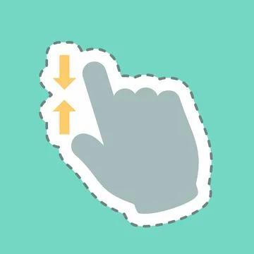 Sticker Zoom Out - Line Cut - Simple illustration,Editable stroke Stock Illustration