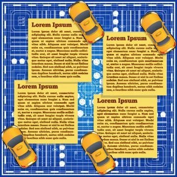 Stickers on the background of the city plan. Stock Illustration
