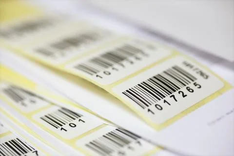 Stickers with bar code Foto stock