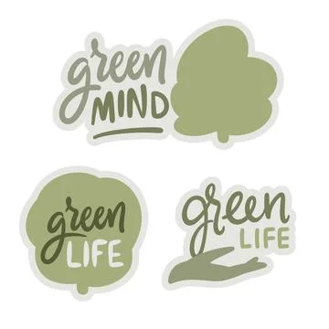 Stickers ECO. Recycle. Do something green today Stock Illustration
