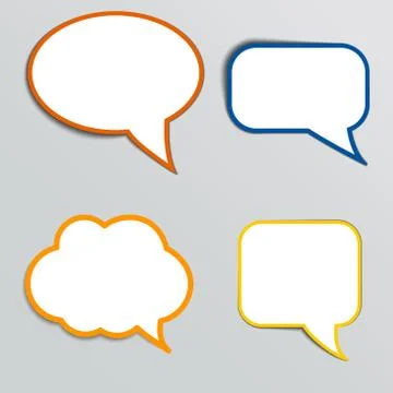 Stickers in form of speech bubbles Illustrazione stock