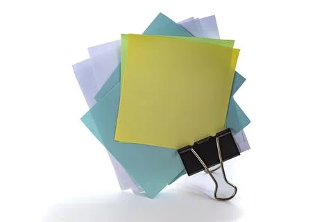 Stickers for notes, binder on white background copy space Stock Photos