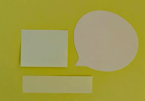 Stickers for office study notes on a yellow background copy space Stock Photos