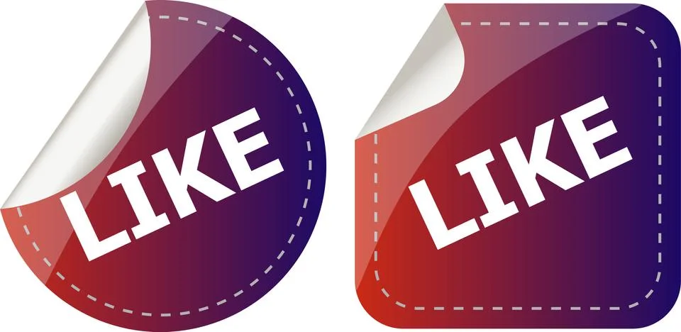 Like. stickers set, web icon button isolated on white Stock Illustration