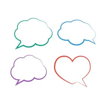 Stickers of speech bubbles . Cloud bubble speech for communication Stockillustratie