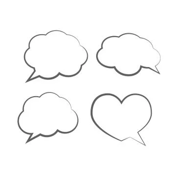 Stickers of speech bubbles vector. Cloud bubble speech for communication 스톡 일러스트